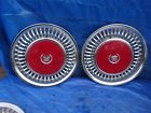 1610650 Cadillac Fleetwood Red Wheel Cover Hubcap Pair