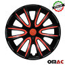 U003057 16inch Hubcaps For Gmc Yukon Wheel Cover Matt Black With Glossy Insert Red 4 Pcs