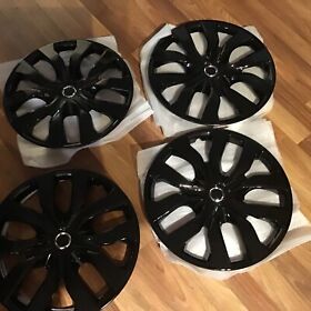 1052-17mbk 17inch Black Set Of 4 Wheel Covers Full Rim Hub Caps Fit R17 Tire And Steel Wheels