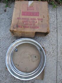 C0dz-1211-a 1960 61 62 63 64 Ford Falcon Trim Rings Nos Set Of Five In Box