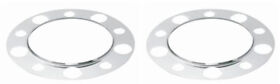 2 Chrome Beauty Rings For Steel Wheels Stud Piloted New