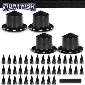 Mmo4447880 2014mmotor 4cps Rear Hub Cover Semi Truck Wheel 33mm Nut Covers Spiked Black