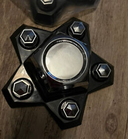 4 El Camino Monte Carlo Center Hub Caps Black And Silver 5 Star Lug Nut Covers