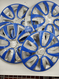 99fr241g16 4 Farad 16 Inch Wheel Rim Cover Glossy Grey With Dark Blue Inserts