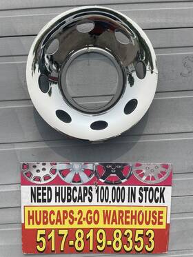 Qt545cl0-0080 5 And 6 Lug Chrome 8 Hole Phoenix Hubcap Utility Trailer 1988-2014 Cargo 15 Inch Cap Used Crack 1