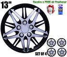 5050126 Sumex Inch Hubcaps Car Baru Silver And Black Abs Set