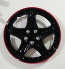 643129817366 Covertrend Set Of Inch Ice Black Red Trim Hub Caps