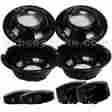 80098010centersbk Hubcapzone Black 2003-2016 Dodge Ram Truck Hubcaps Center Caps 3500 Dually 17 Set 4