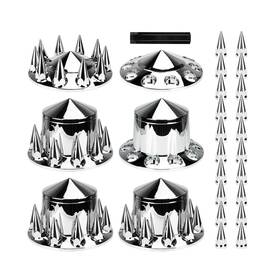 Aewcv001-s050 Aeagle Axle Cover Combo Kits For Semi Truck Hubs With Screw-on 33mm Lug Nut Spike Abs
