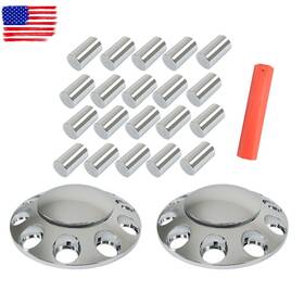 Ego3185091tl Aftermarket Front Axle Wheel Cover Chrome Hub Cap Thread-on Flat Head Lug Nuts Truck 33mm