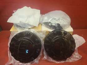C9009blk Aftermarket Products Gloss Black 17 Inch Steel Wheel Front Rear Center Caps Set For 19-21 Ram 3500 Dually