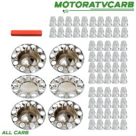 Mot2258118 All-carb New Chrome Hub Cap Wheel Cover Kit Center With 33mm Nut