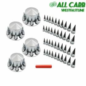 Wsl991104 All-carb High Quality Rear Axle Wheel Cover 33mm Spike Screw-on Lug Nut Semi Truck Chrome
