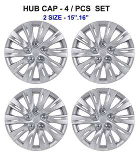 Kt1037-sil-16 Allbrand Hubcap Silver Wheel Cover 16 Inch Kt 1037 - Set Of 4 5 Lugs