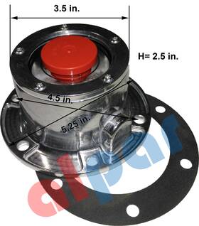 180.10622 Alpar H-18944 4024 Aluminum Hub Cap 6 Holes For Front Axle With Gasket Ref Volvo Vnl