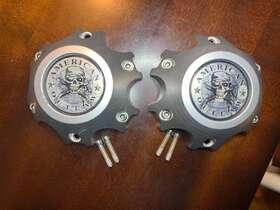 Bc-866 American Outlaw 2 Wheels Silver 6 Lug Center Caps #