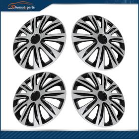 Aplus17553601s Aplusautoparts 4 X 16 Inch Hub Caps Wheel Covers Snap On Black And Silver Fit For R16 Tire Rim