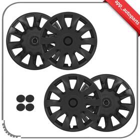 Aut17536101 App Autoparts 4x 18 Inch Matte Black Wheel Hub Caps Replacement Cover