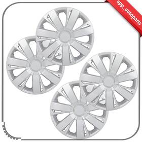 Aut17554001 App Autoparts 4x 16 Inch Hub Caps Plastic Rim Covers Silver Cover Kit Fits All Makes Models