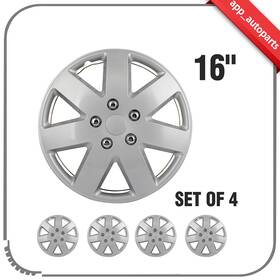Aut17871601 App Autoparts 4x 16 Inch Hub Caps Pp Tire And Rim Covers Silver Cover Kit Fits All Makes Models