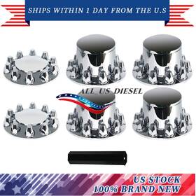 Asdpi 717363194399 Chrome Hub Cover Kits Front And Rear Semi Truck Wheel Axle 33mm Complete