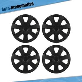 Br178701tv01 Auto-brakemotive 4 Pcs 16 Inch Wheel Hub Caps Black Snap On For All Makes Models Cover Kit