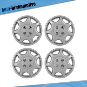 Br178703tv01 Auto-brakemotive 4 Pcs 14 Inch Wheel Hub Caps Silver Snap On For All Makes Models Cover Kit