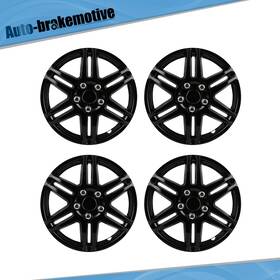 Br178735tv01 Auto-brakemotive 4 Pcs 14 Inch Wheel Hub Caps Black Snap On For All Makes Models Cover Kit