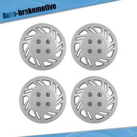 Br178743tv01 Auto-brakemotive 4 Pcs 14 Inch Wheel Hub Caps Silver Snap On For All Makes Models Cover Kit