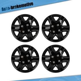 Br178763tv01 Auto-brakemotive 4 Pcs 14 Inch Wheel Hub Caps Black Snap On For All Makes Models Cover Kit