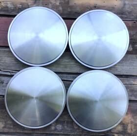 Rd14ss Auto Reflections 14 Inch Full Moon Disc Hub Caps Solid Wheel Covers Rims Nos Set Of 4 Aluminum