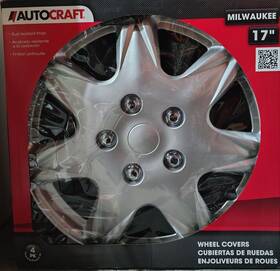 Ac964 Autocraft 4 Hubcap Wheel Covers 17 Inch Silver 7 Spoke Milwaukee Hubcaps New