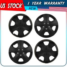 Auto178727day Autodayplus 15 Inch Set Of 4 Black Wheel Covers Full Rim Snap On Hub Caps Fit R15 Tire And Wheels
