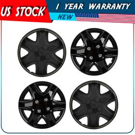 Auto178764day Autodayplus 15 Inch Set Of 4 Wheel Covers Full Rim Snap On Hub Caps Fit R15 Tire And Black
