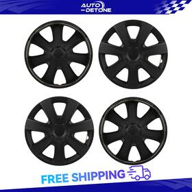 Au178701d Autodetone 4 Pcs Black 16 Inch Hub Caps Tire And Rim Wheel Covers Kit Fits All Makes Models