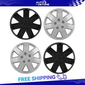 Au178716d Autodetone 4 Pcs Silver 16 Inch Hub Caps Tire And Rim Wheel Covers Kit Fits All Makes Models