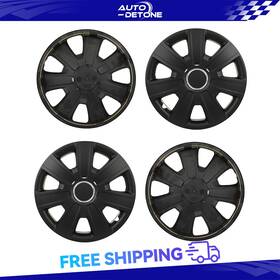Au178772d Autodetone 4 Pcs Black 14 Inch Hub Caps Tire And Rim Wheel Covers Kit Fits All Makes Models