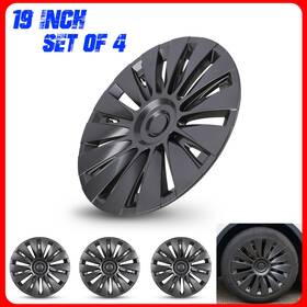 0064-dg-19 Autofree For Tesla Model Y Wheel Cover Full Trim Hubcaps 4x 19inch Dark Grey Hubcap