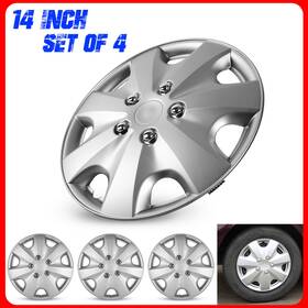 5051-a-14 Autofree 14 Inch Hubcaps Wheel Covers Snap On Silver Hub Caps Fit R14 Tire And Steel Rim 4pcs