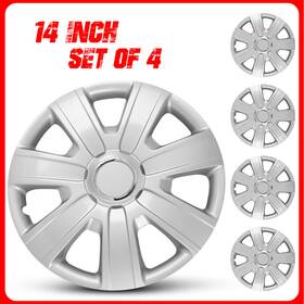 5076-b-14 Autofree Set Of 4 14 Inch Lacquer Wheel Covers Snap On Full Hub Caps Fit R14 Tire And Steel Rim