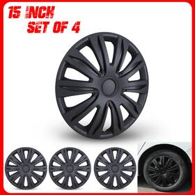 5083-bp-15 Autofree Autopart 15 Inch Set Of 4 Wheel Covers Snap On Full Hub Caps Fit R15 Tire And Steel Rim New