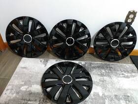 Chb-5062-bl Autofree 15inch Set Of 4 Black Wheel Covers Snap On Full Hub Cap Fit R15 Tire And Steel Rim