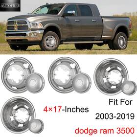 Gwj-0074-ss-17 Autofree 4 17-inches Stainless Hubcaps For 2003-2019 Dodge Ram 3500 Wheel Rim Covers R17