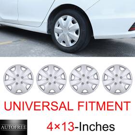 Wj-5051-a-13 Autofree 4 13 Inches Universal Hubcaps Fit For Car Suv Truck Wheel Rim Covers Silver R13