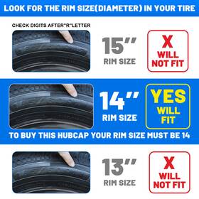 Wj-5084-bl-14 Autofree 14 Inch 15 16 17 Set Of 4 Universal Hubcaps For Car Truck Suv Wheel Rim Covers