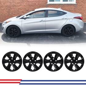 Wj-5095g-bl-15-pp Autofree 4pcs 15 Inch Wheel Covers Hubcaps For 2011-2016 Hyundai Elantra Sedan Bolt-on Black
