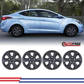 Wj-5095g-bp-15-pp Autofree 15 Inch For 2011-2016 Hyundai Elantra Wheel Covers Matte Black Set Of 4 Direct Fit