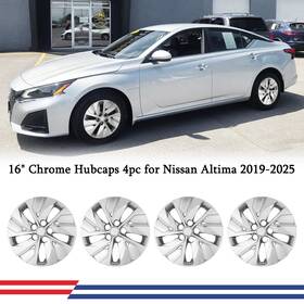 Wj-5101-c-16 Autofree For Nissan 16 Inch Chrome Hubcaps 4pc Altima 2019-2025 Abs&pc Steel Wheels Snap On