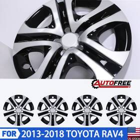 Autofree Wj-5107-dp-17-pp 17 Inch Wheel Covers For 2013-2018 Toyota Rav4 Set Of 4 Snap On Hubcap Silver Black