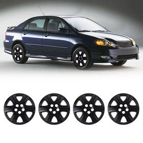 Wj-5108-bl-15 Autofree 4 15-inches Hubcaps Fit For 2005-2008 Toyota Corolla Wheel Rim Covers R15 Black